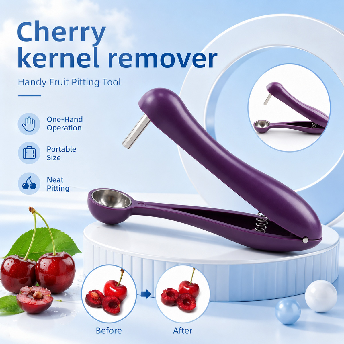 Kitchen And Baking Tools - Spremi-ciliegie e olive manuale, strumento per